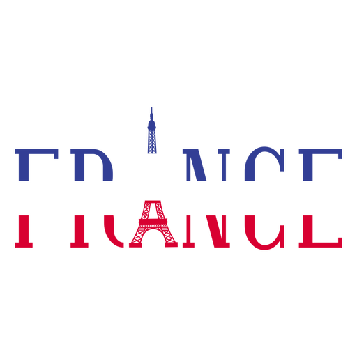 France Eiffel lettering PNG Design
