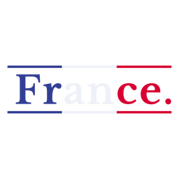 Letras de la bandera de Francia Diseño PNG