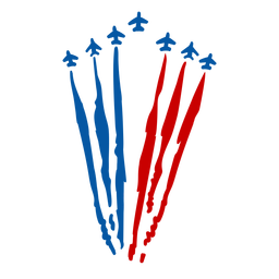 French air-force Bastille celebration doodle PNG Design
