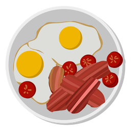 Gourmet Fried Eggs Drawing Illustration PNG Images