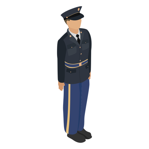 Isométrica do uniforme de gala completa do exército Desenho PNG