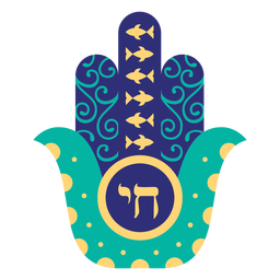 Hamsa Chai rodando peixes na horizontal Desenho PNG