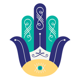 El ojo de Hamsa gira plano Diseño PNG