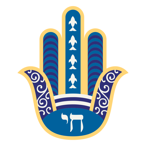 Mano de Hamsa Chai plana Diseño PNG