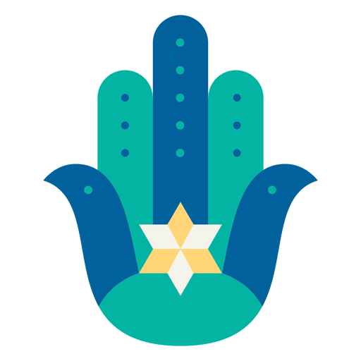 Hamsa Hand Star jüdische Wohnung PNG-Design