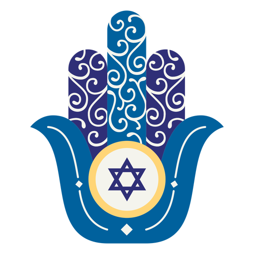 Hamsa hand swirls flat PNG Design