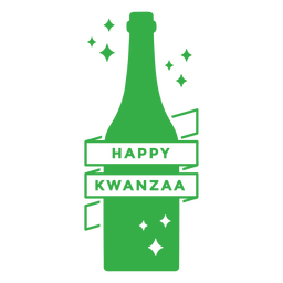 Feliz botella de Kwanzaa brillo