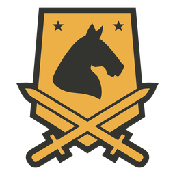 Horse swords patch badge PNG Design Transparent PNG