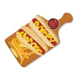 Ilustración de papas fritas de hot dogs Diseño PNG