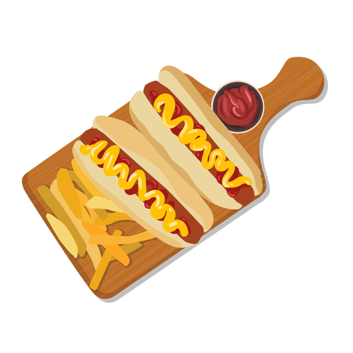 Ilustraci?n de papas fritas de hot dogs Diseño PNG