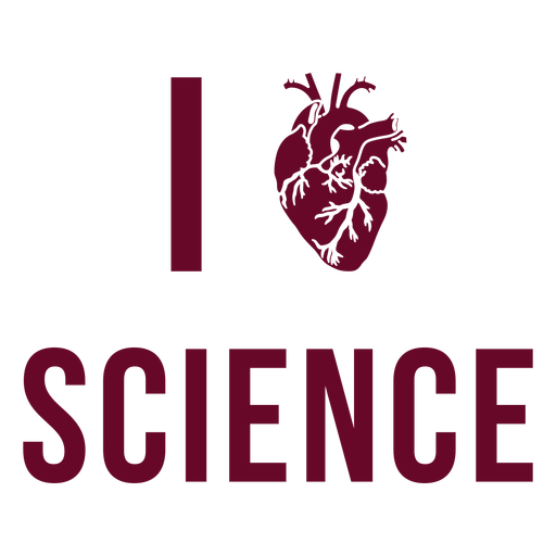 I heart science cut-out quote PNG Design