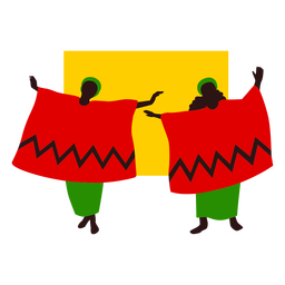 Kwanzaa traditional dance flat PNG Design Transparent PNG