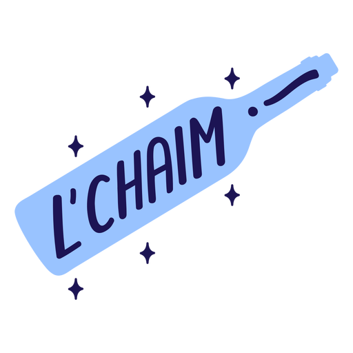 Lchaim bottle flat badge PNG Design