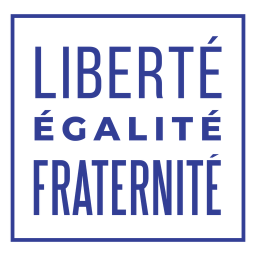 Letras cuadradas liberte egalite fraternite Diseño PNG