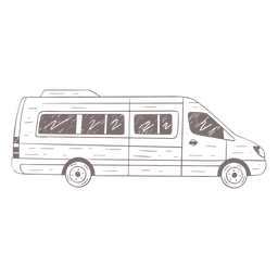 Lado del minibús dibujado a mano Transparent PNG