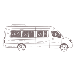 Lado do minibus desenhado à mão Desenho PNG