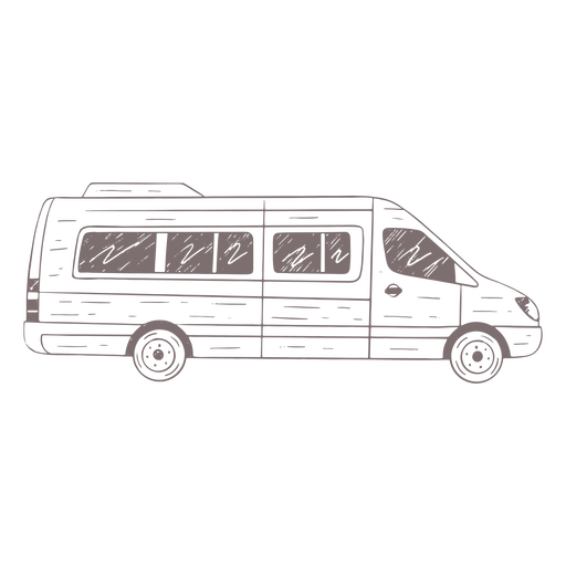 Lado do minibus desenhado à mão Desenho PNG