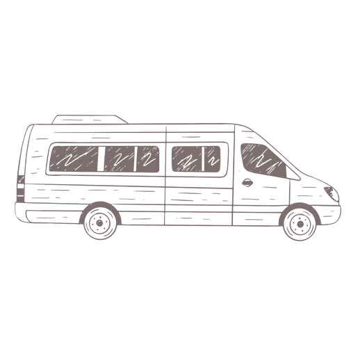 Lado do minibus desenhado ? m?o Desenho PNG