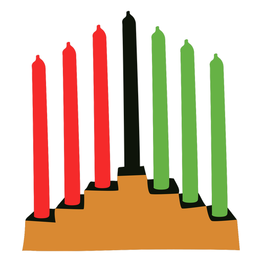 Mishumaa Saba Kwanzaa flat PNG Design