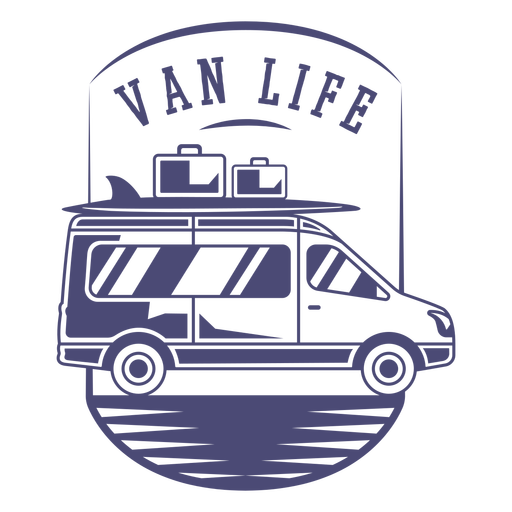 Crachá monocromático van life Desenho PNG