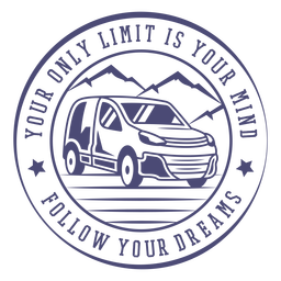 Insignia ilimitada de furgoneta monocromática Diseño PNG