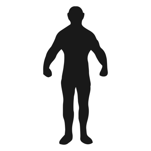 Silhueta masculina de contração muscular Desenho PNG