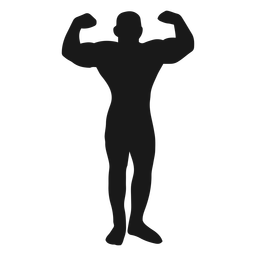 Muscle flexing man silhouette
