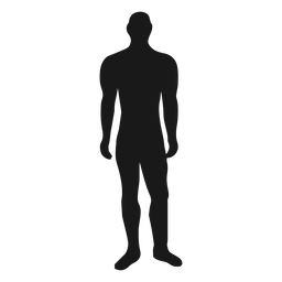 Muscular male standing silhouette Transparent PNG
