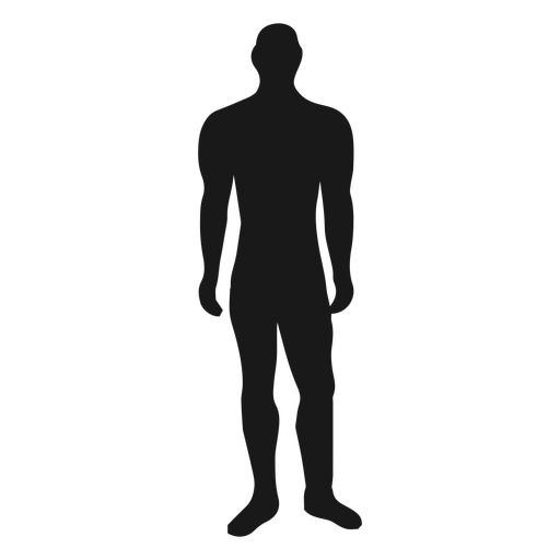 Muscular male standing silhouette PNG Design
