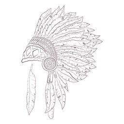 Einheimischer Kopfschmuck von Hand gezeichnet PNG-Design