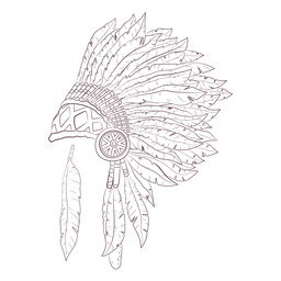 Native headdress side hand-drawn Transparent PNG