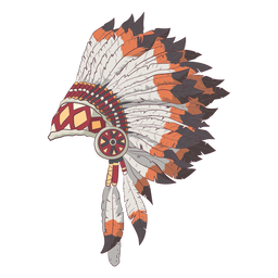 Native headdress side illustration PNG Design Transparent PNG