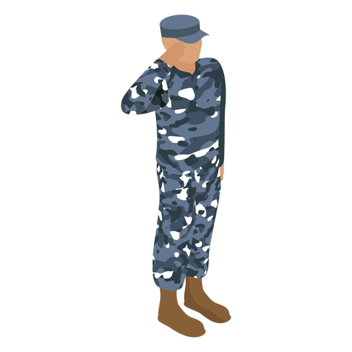 Patrouillenblaue Uniform isometrisch PNG-Design