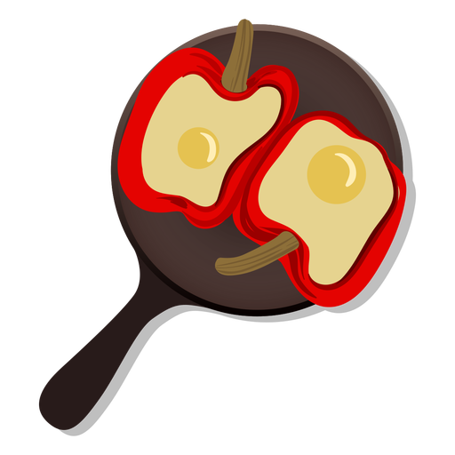 Pepper egg-in-a-hole illustration PNG Design