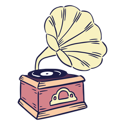 Phonograph music color stroke PNG Design