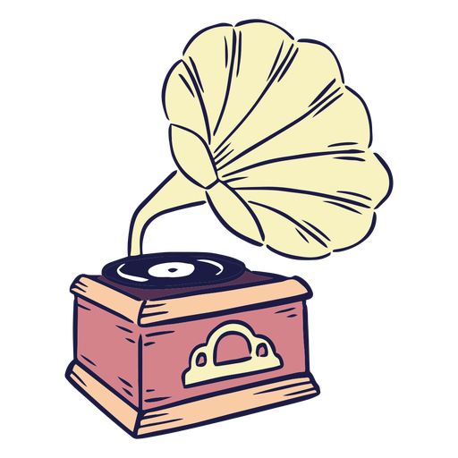 Phonograph Musik Farbstrich PNG-Design