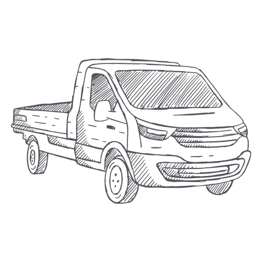 Camioneta pick-up dibujada a mano Diseño PNG