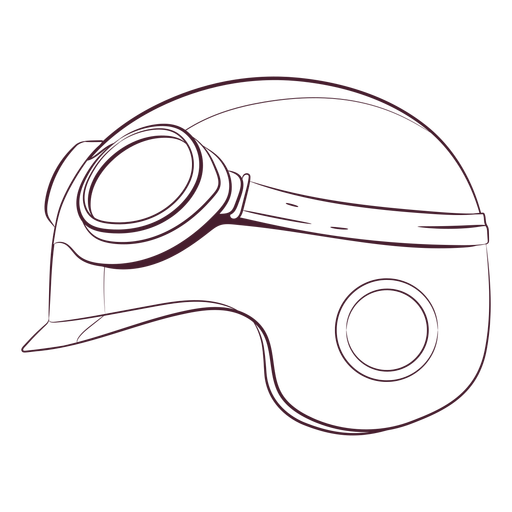 Capacete de motocicleta retrô desenhado à mão Desenho PNG