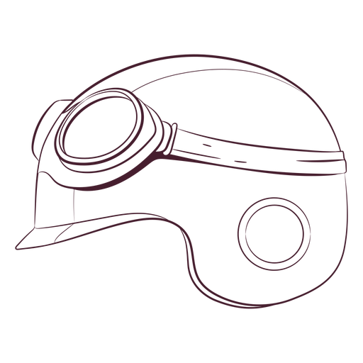 Retro motorcycle helmet side hand-drawn