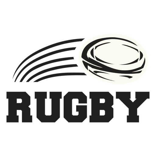 Rugby ball flying badge PNG Design