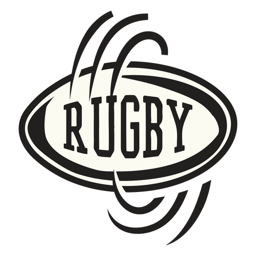 Rugby ball turning badge PNG Design