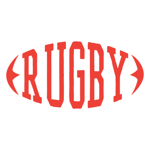 Rugby-Buchstaben formen Ballabzeichen PNG-Design