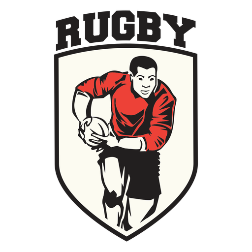 Rugby-Spieler-Schild-Abzeichen PNG-Design