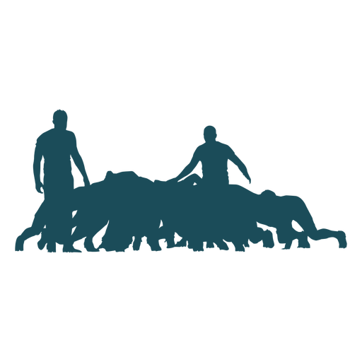 Rugby scrum silhouette PNG Design