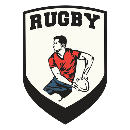 Crachá de jogador com escudo de rugby Desenho PNG