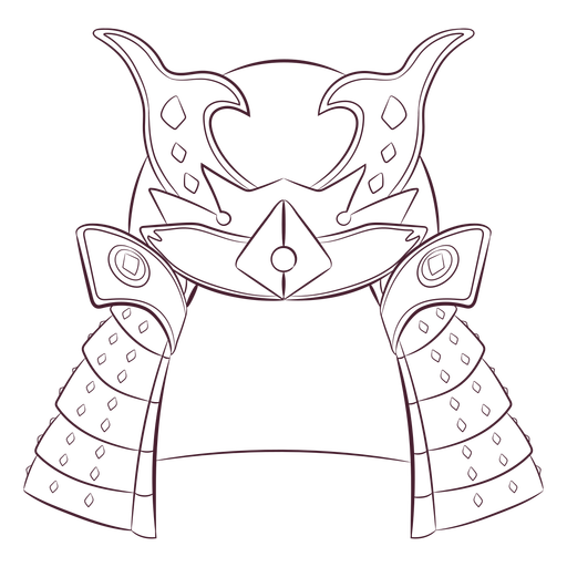 Casco de samurai dibujado a mano Diseño PNG