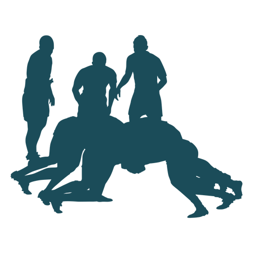 Scrummage rugby silhouette PNG Design