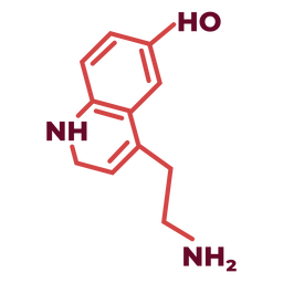 Emblema da molécula de serotonina Desenho PNG