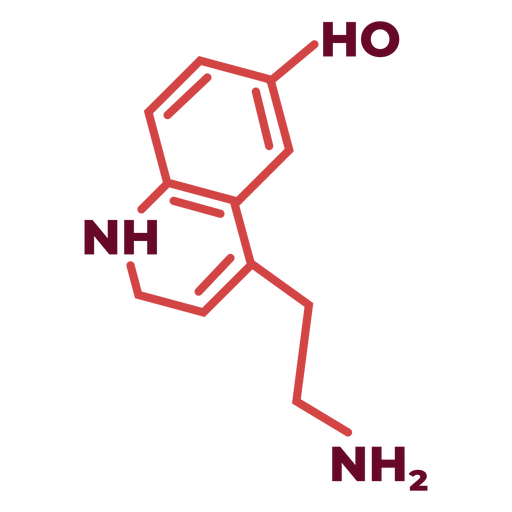 Serotonin molecule badge PNG Design