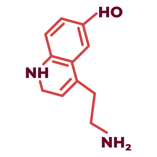 Serotonin-Molekül-Abzeichen PNG-Design